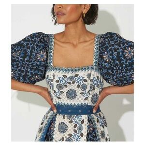 Cleobella Blue and White Long Sleeve Dress